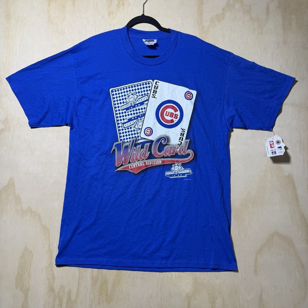 VTG 1998 Chicago Cubs Wild‎ Card T Shirt XL NWT Nutmeg Mills MLB Baseball USA